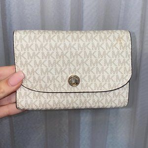 Small Michael Kors Logo Leather Wallet + Card Holder